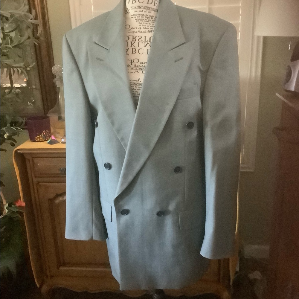 Vintage 1990’s Men's Double-Breasted Light Blue suit